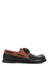 Loewe Sculpted Black Leather Shoes With Brown Accents In Nude & Neutrals