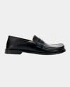 Loewe Penny Strap Round Toe Stitched Detailing Loafers In Black