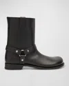 Loewe Man Ankle Boots Black Size 9 Leather In Black