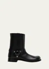Loewe Man Ankle Boots Black Size 9 Leather In Black