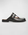 LOEWE MEN'S CAMPO LEATHER MARY JANE MULES