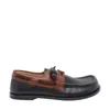 Loewe Sculpted Black Leather Shoes With Brown Accents In Multi