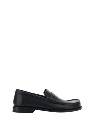 Loewe Campo Leather Penny Loafers In Black