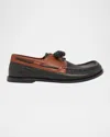 Loewe Sculpted Black Leather Shoes With Brown Accents In Black/brown