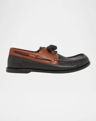 LOEWE MEN'S CAMPO SOFT CALFSKIN BOAT SHOES