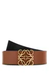 Loewe Men Caramel Leather Reversible Belt In Brown