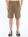 Loewe Men Cotton Cargo Shorts In Brown