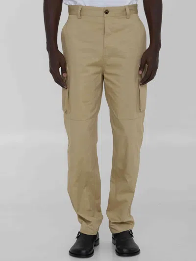 Loewe Men Cargo Trousers In Neutral