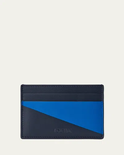 Loewe Men's Color-block Leather Card Holder In Blue