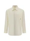 Loewe Men Cotton Shirt With An Embroidered Anagram Logo In White