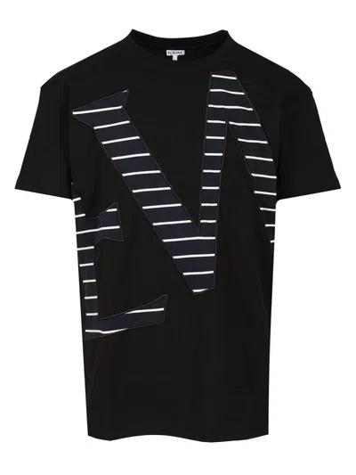 Loewe Men Cotton T-shirt In Black