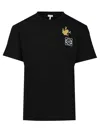 Loewe Frog-logo Embroidered T-shirt In Black