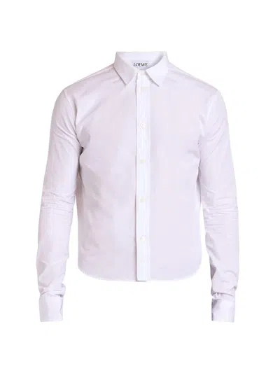 Loewe Men's Cotton-blend Button-front Shirt In White
