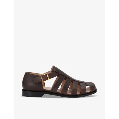 Loewe Campo Leather Fisherman Sandals In Black