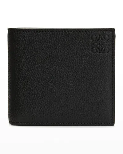 Loewe Men's Debossed Anagram Leather Bifold Wallet In Winter Brown