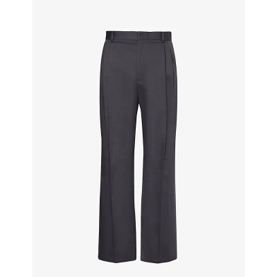 Loewe Mens Deep Pavement Pleated Straight-leg Cotton-twill Trousers