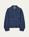 Loewe Logo-patch Drawstring Denim Jacket In Multi