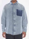 Loewe Cotton Linen Long Sleeve Shirt In Blue