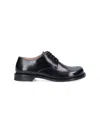 Loewe Terra Glossed-leather Derby Shoes In Black