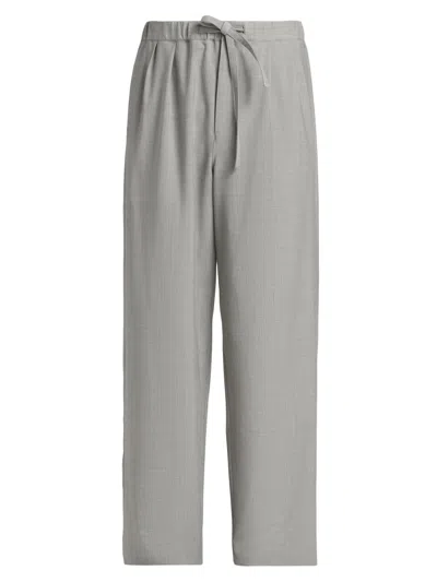 Loewe Men's Drawstring Wool-blend Trousers In Gray