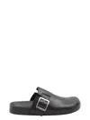 Loewe Ease Buckle Brushed Leather Clogs