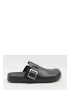 Loewe Ease Buckle Brushed Leather Clogs In Black