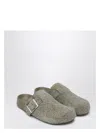 Loewe Textured Surface Slip-on Slippers In Gray