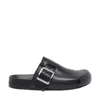 Loewe Ease Buckle Brushed Leather Clogs In Black