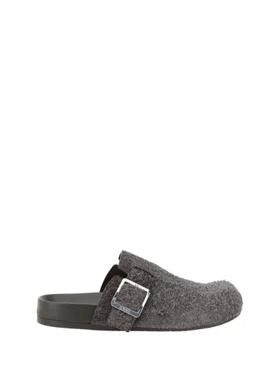 Loewe Ease Buckle Mule In Dark Brown In Multicolor