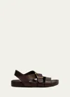 LOEWE MEN'S EASE LEATHER BUCKLE SANDALS