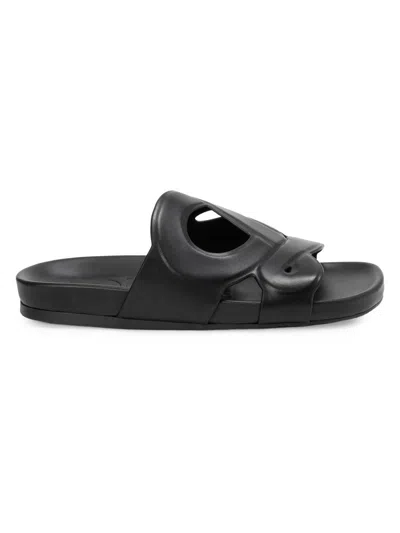 Loewe Round-toe Flat Sandals In Black