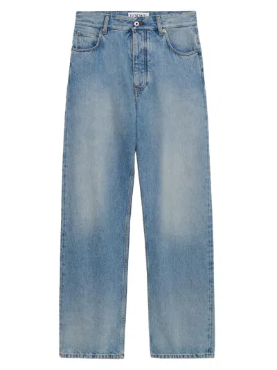 Loewe Men's Faded Straight Jeans In Blue