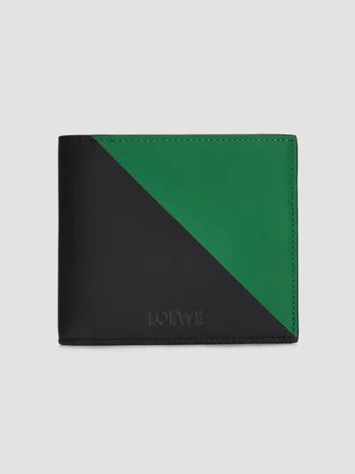 Loewe Men's Flag Bi-fold Coin Wallet In Black Tropical Green