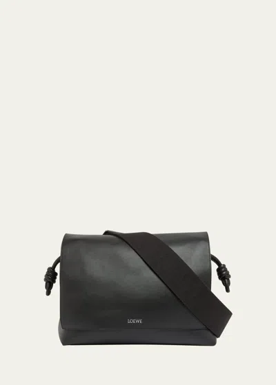 Loewe Flamenco Leather Messenger Bag In Black