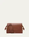 Loewe Men's Flamenco Leather Messenger Bag In Brownie