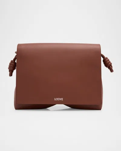 Loewe Men's Flamenco Leather Messenger Bag In Brownie