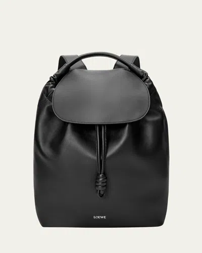 Loewe Men's Flamenco Suede Backpack In Black