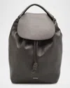 Loewe Men's Flamenco Suede Backpack In Dark Grey