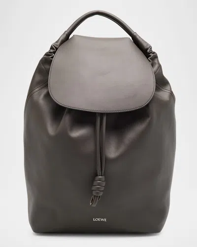 Loewe Men's Flamenco Suede Backpack In Dark Grey