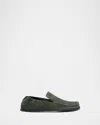Loewe Flex Loafer In Suede In Green