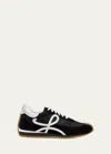 Loewe Flow Runner Suede-trimmed Sneakers In Black White