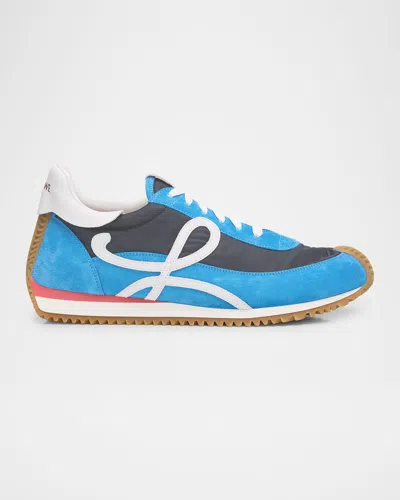LOEWE MEN'S FLOW RUNNER 2.0 NYLON AND SUEDE LOW-TOP SNEAKERS