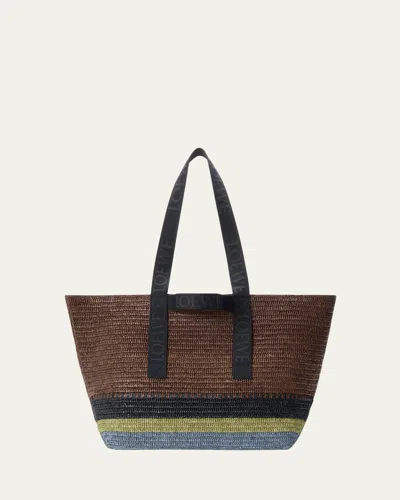 Loewe Men's Fold Raffia Shopper Tote Bag