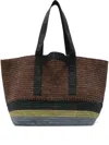 Loewe Men Fold Rafia Tote Bag In Multi