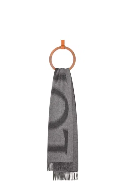 Loewe Men's Grey Blurred Scarf For Ss24