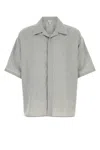 Loewe Lightweight Short Sleeve Wool Shirt In Gray
