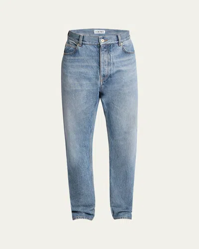 Loewe Men's Jeans With Leather Patch In Blue