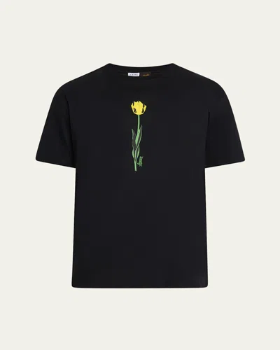 Loewe Men's Jersey Flower Print Graphic T-shirt