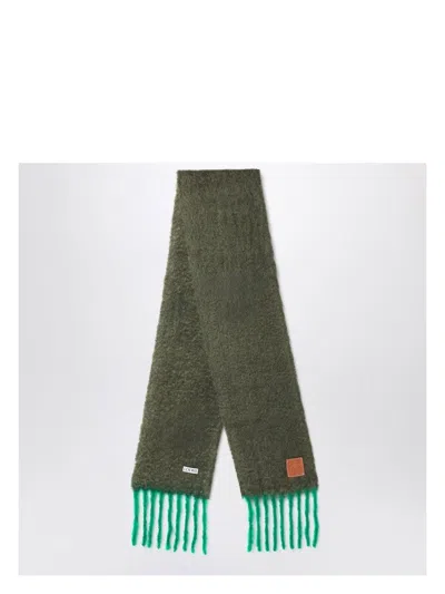 Loewe Men's Khaki Green/green Mohair And Wool Scarf | F811257xa2wo