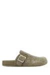 Loewe Textured Surface Slip-on Slippers In Green